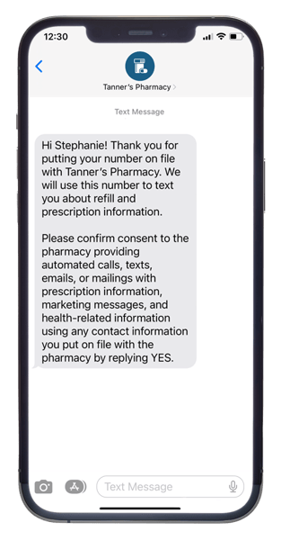 Marketing Consent Text-Tanners Pharmacy